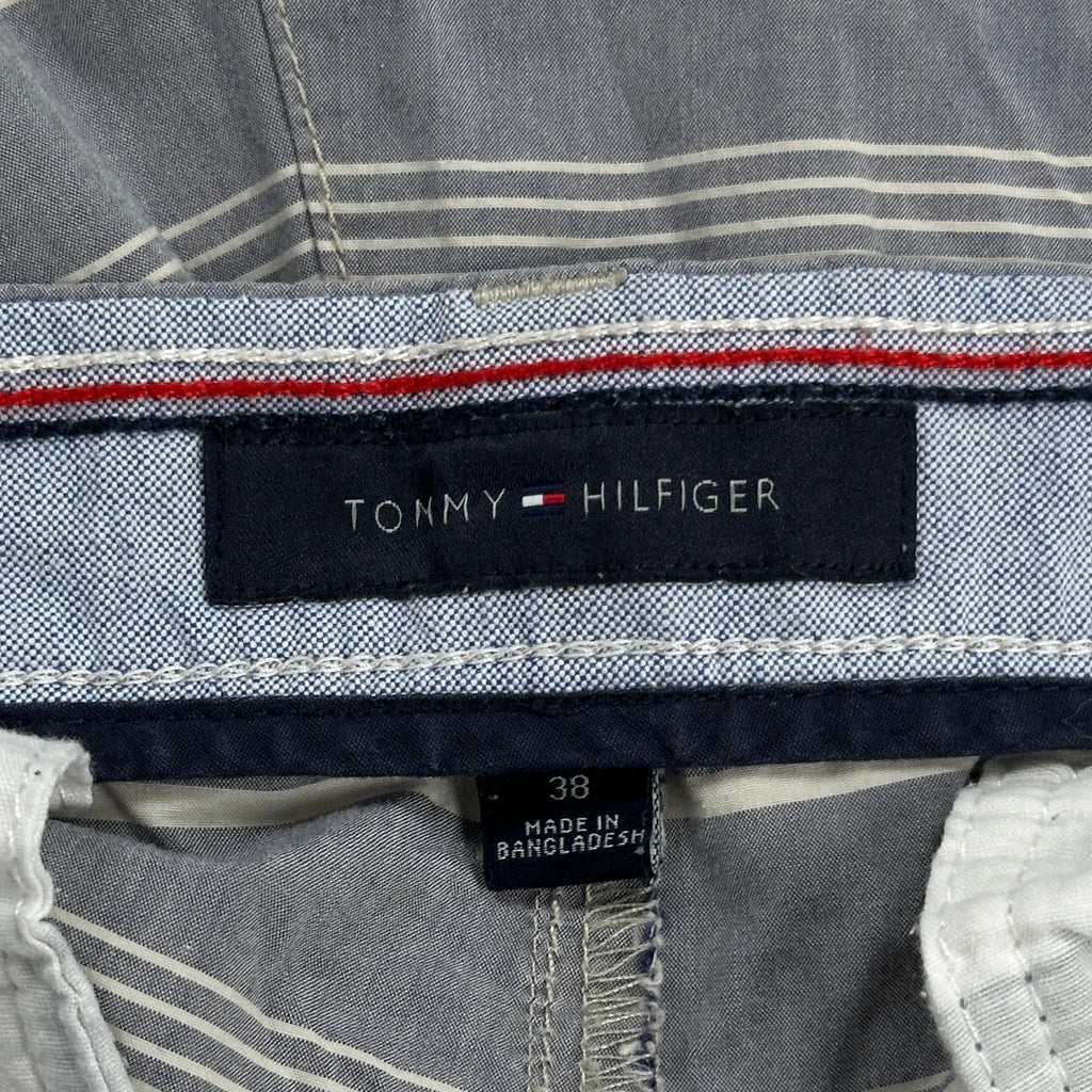 Tommy Hilfiger Striped Chino Shorts - 38W 10L Grey Cotton - Image 6