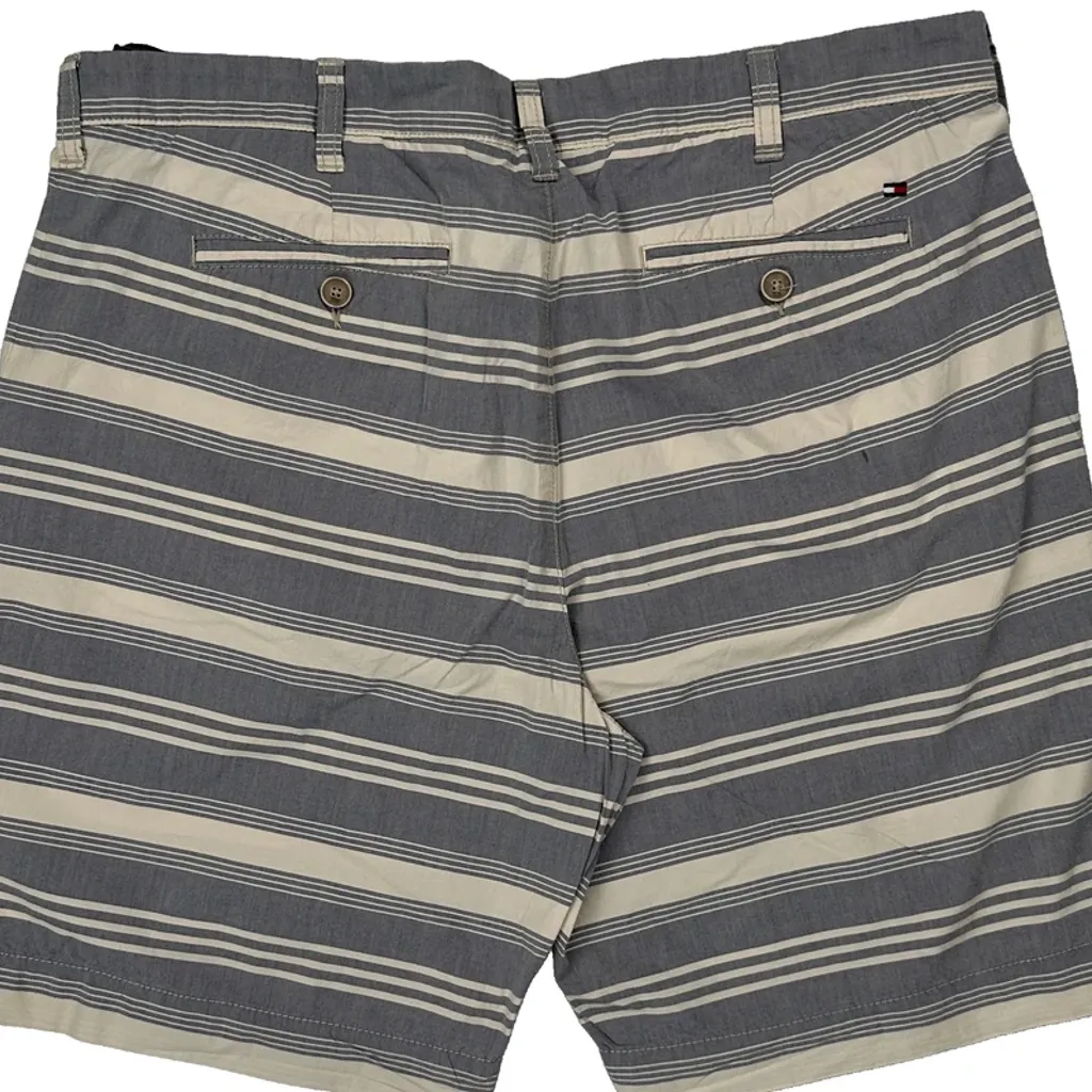 Tommy Hilfiger Striped Chino Shorts - 38W 10L Grey Cotton - Image 7