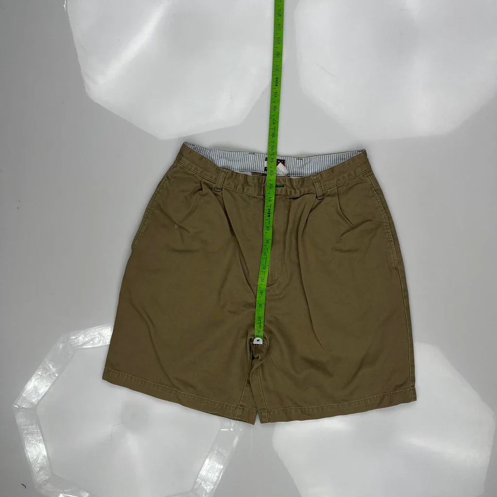 Tommy Hilfiger Pleated Chino Shorts - 28W 7L Khaki Cotton - Image 4