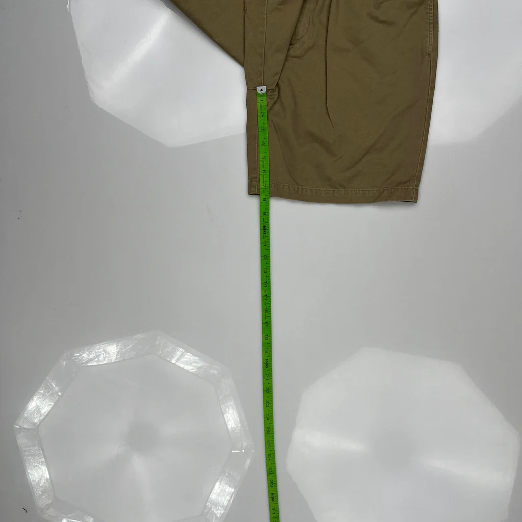 Tommy Hilfiger Pleated Chino Shorts - 28W 7L Khaki Cotton - Image 5