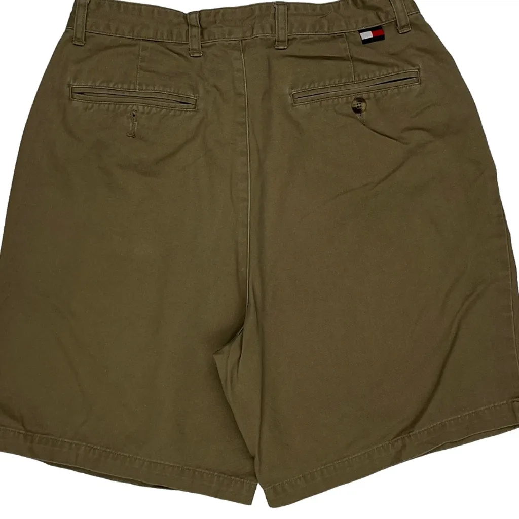 Tommy Hilfiger Pleated Chino Shorts - 28W 7L Khaki Cotton - Image 7