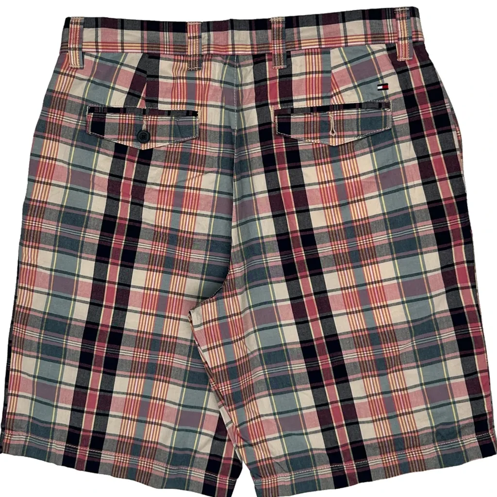 Tommy Hilfiger Checked Chino Shorts - 32W 9L Multicoloured Cotton - Image 7