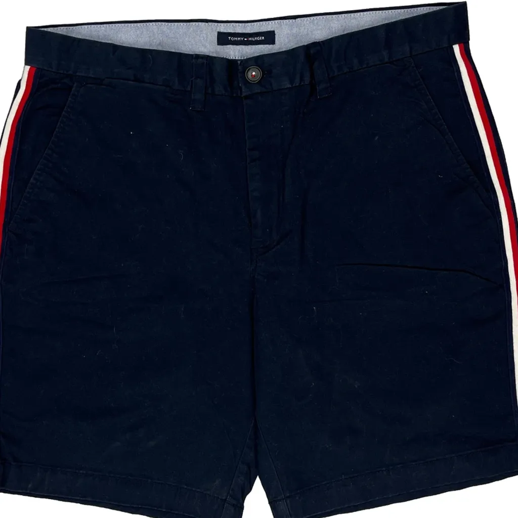 Tommy Hilfiger Striped Chino Shorts - 36W 9L Navy Cotton - Image 10