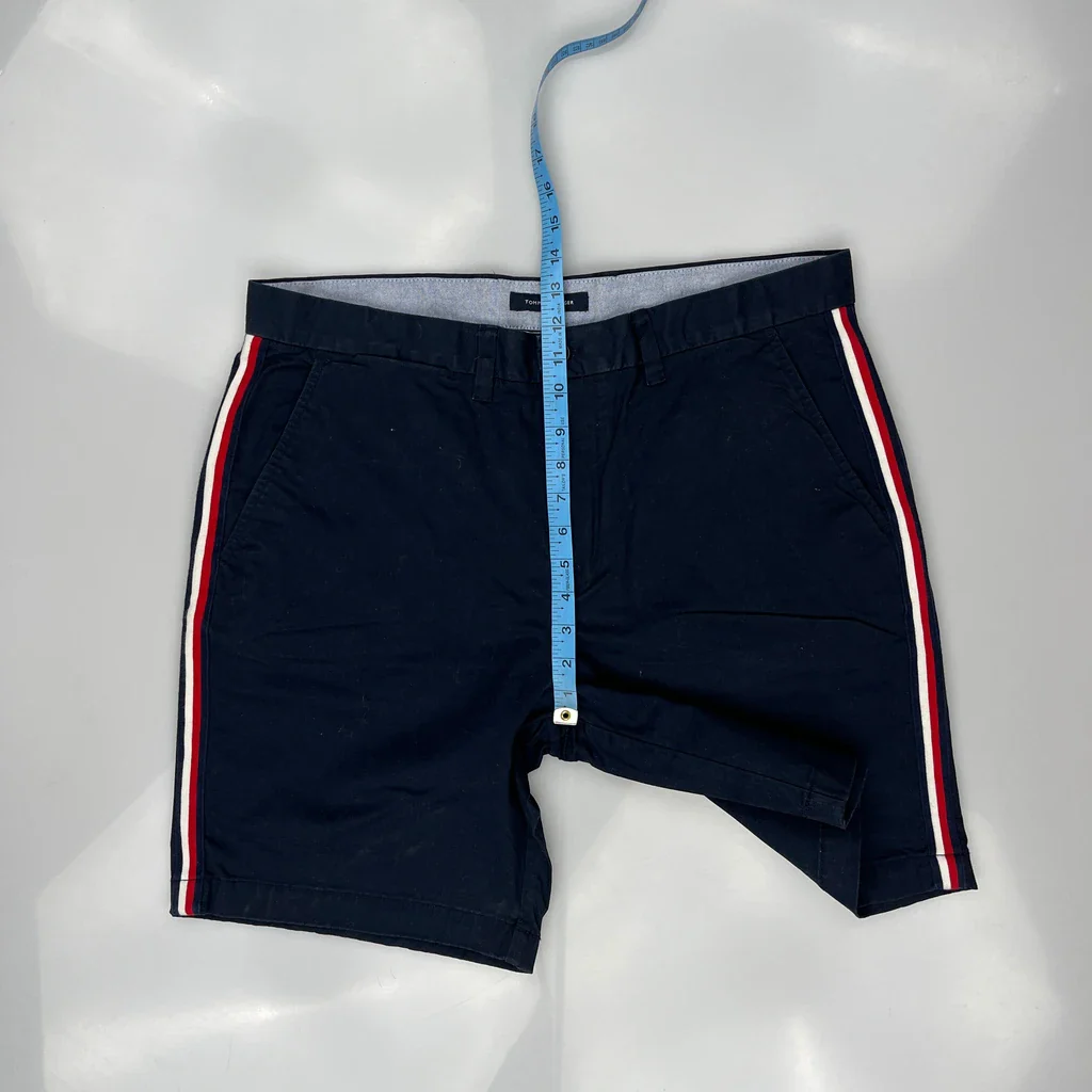 Tommy Hilfiger Striped Chino Shorts - 36W 9L Navy Cotton - Image 4