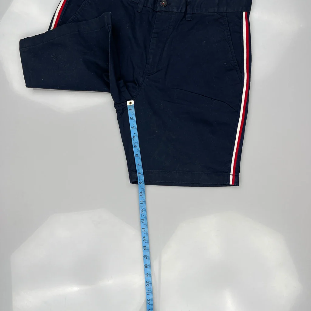 Tommy Hilfiger Striped Chino Shorts - 36W 9L Navy Cotton - Image 5