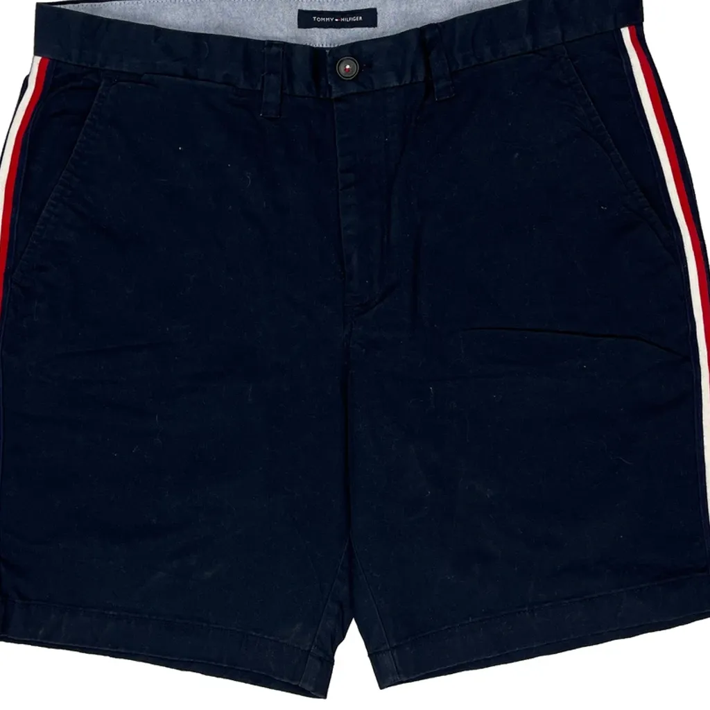 Tommy Hilfiger Striped Chino Shorts - 36W 9L Navy Cotton - Image 9