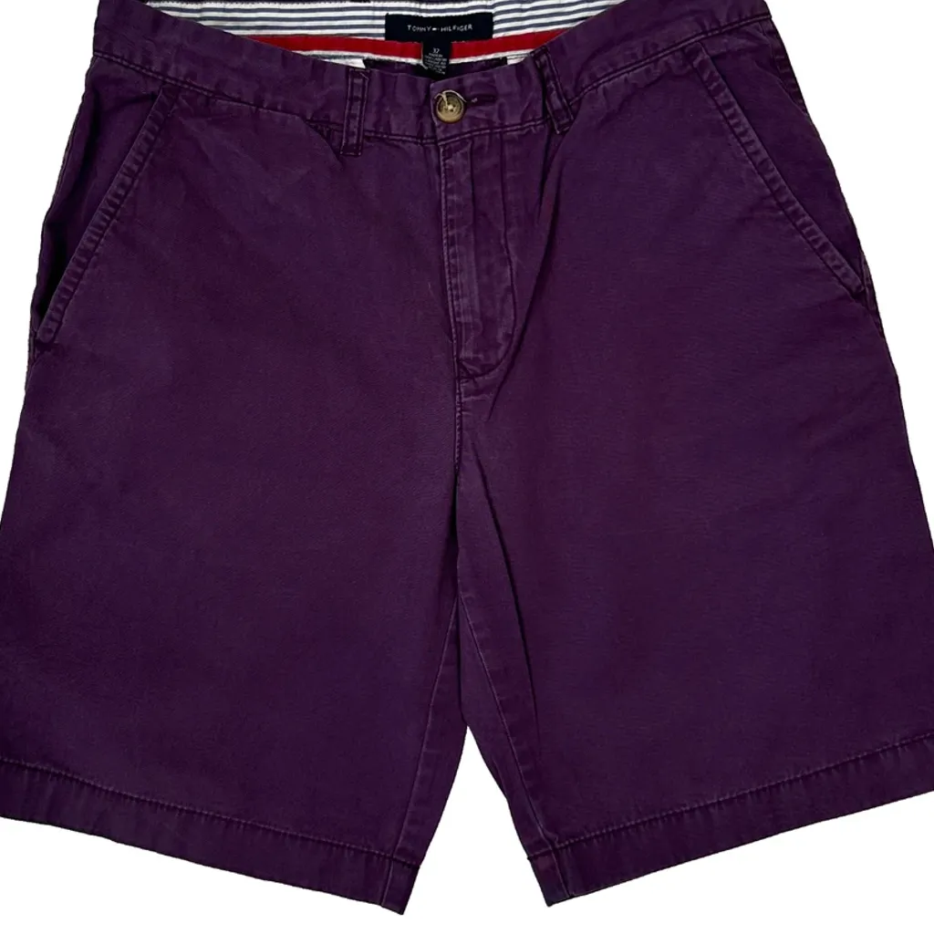 Tommy Hilfiger Chino Shorts - 31W 10L Purple Cotton - Image 9