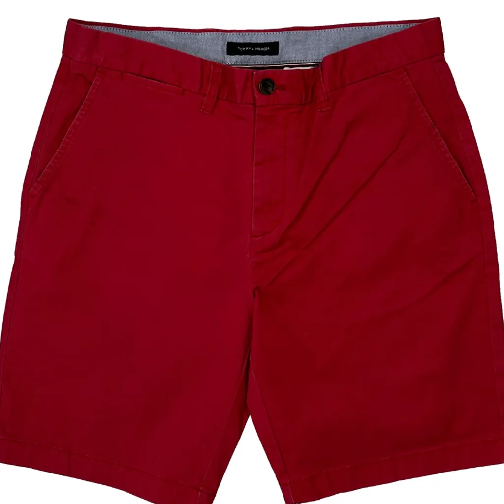 Tommy Hilfiger Chino Shorts - 33W 9L Red Cotton - Image 9