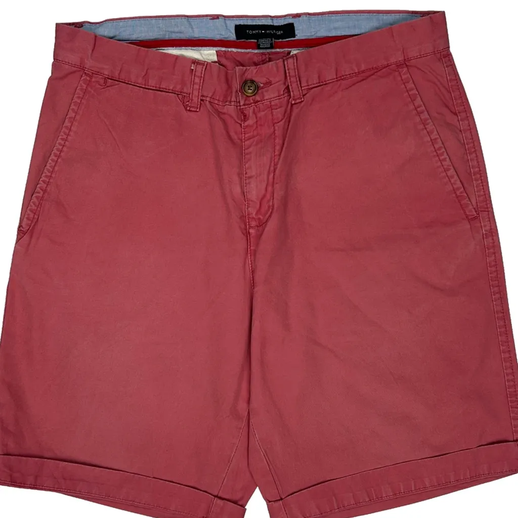 Tommy Hilfiger Chino Shorts - 34W 10L Red Cotton - Image 10