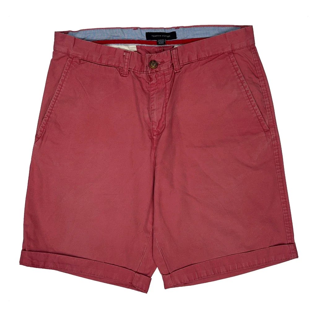 Tommy Hilfiger Chino Shorts - 34W 10L Red Cotton - Image 2