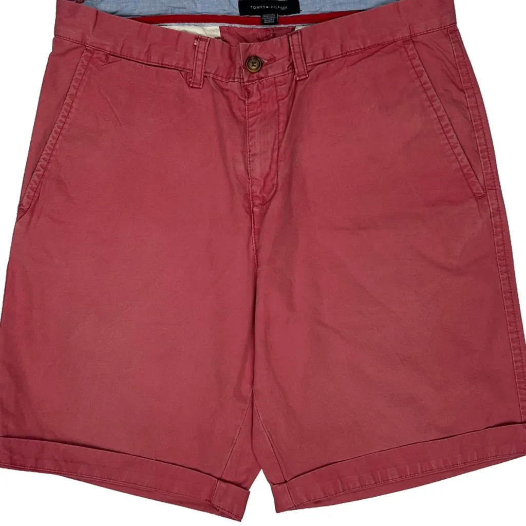Tommy Hilfiger Chino Shorts - 34W 10L Red Cotton - Image 9