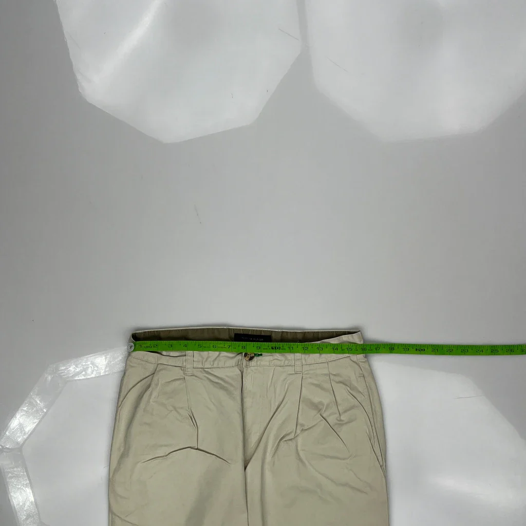 Tommy Hilfiger Pleated Chinos - 32W 31L Beige Cotton - Image 4