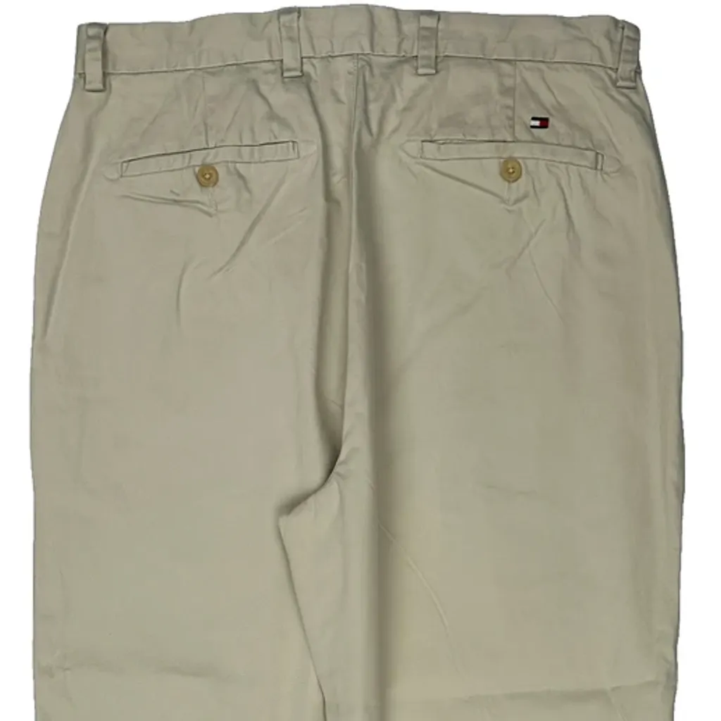 Tommy Hilfiger Pleated Chinos - 34W 29L Beige Cotton - Image 10
