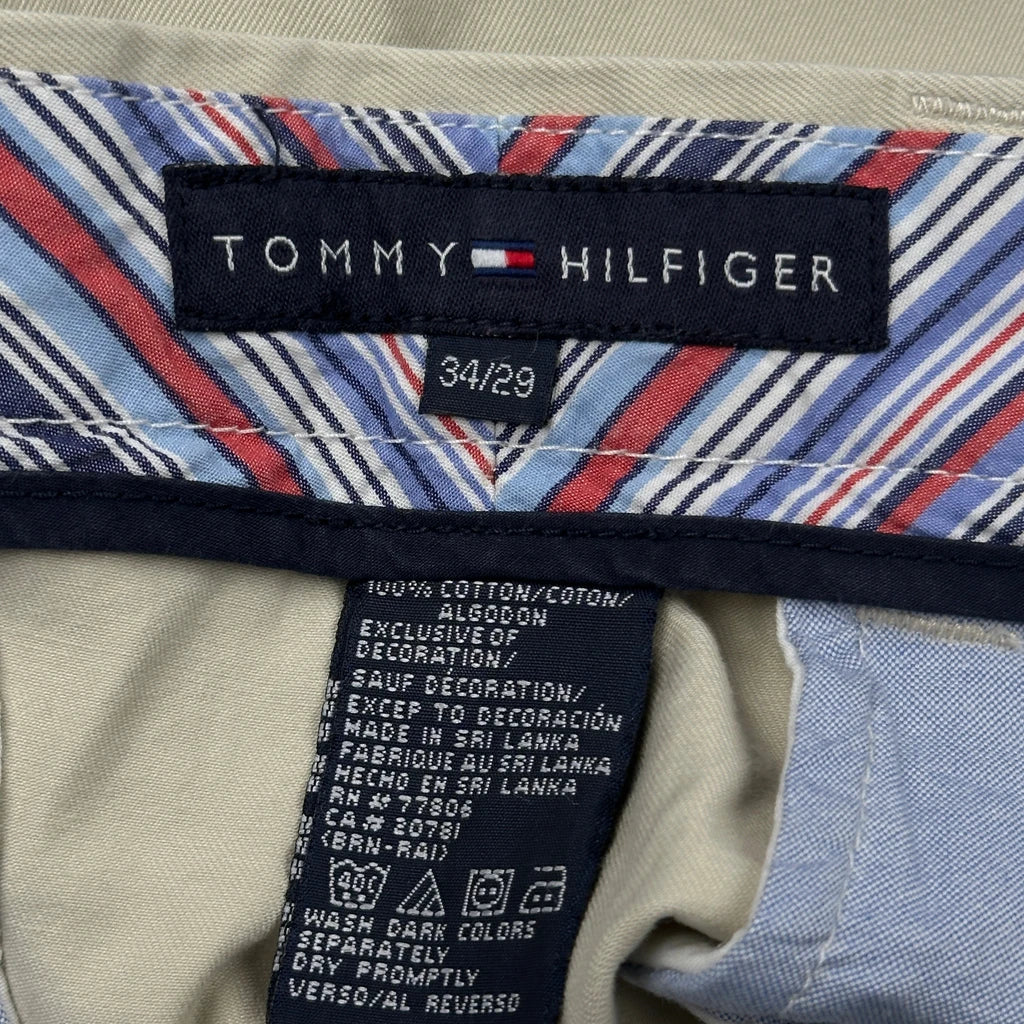 Tommy Hilfiger Pleated Chinos - 34W 29L Beige Cotton - Image 7