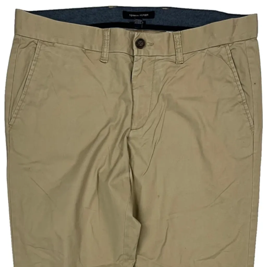 Tommy Hilfiger Slim Fit Chinos - 36W 30L Beige Cotton - Image 10