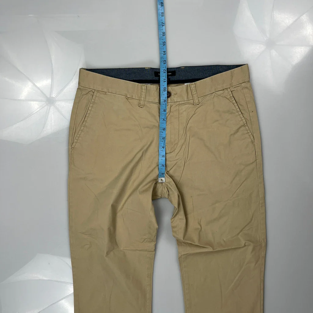 Tommy Hilfiger Slim Fit Chinos - 36W 30L Beige Cotton - Image 4