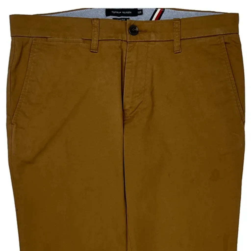 Tommy Hilfiger Slim Fit Chinos - 33W 28L Brown Cotton - Image 9