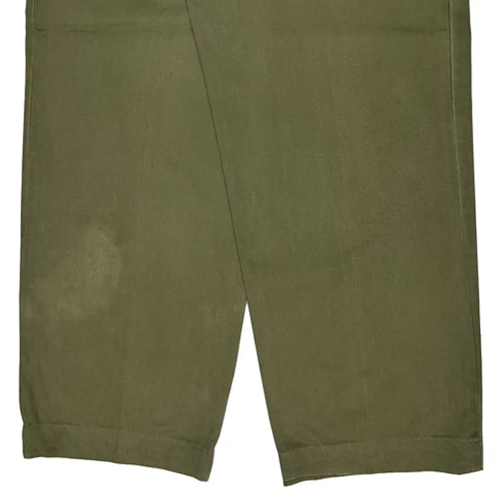 Tommy Hilfiger Wide Leg Pleated Chinos - 38W 30L Green Cotton - Image 8