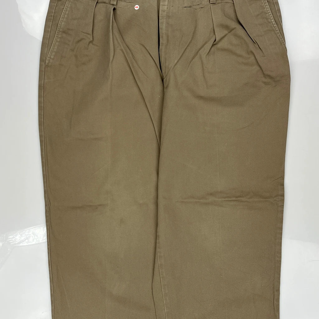 Tommy Hilfiger Pleated Chinos - 36W 29L Khaki Cotton - Image 3