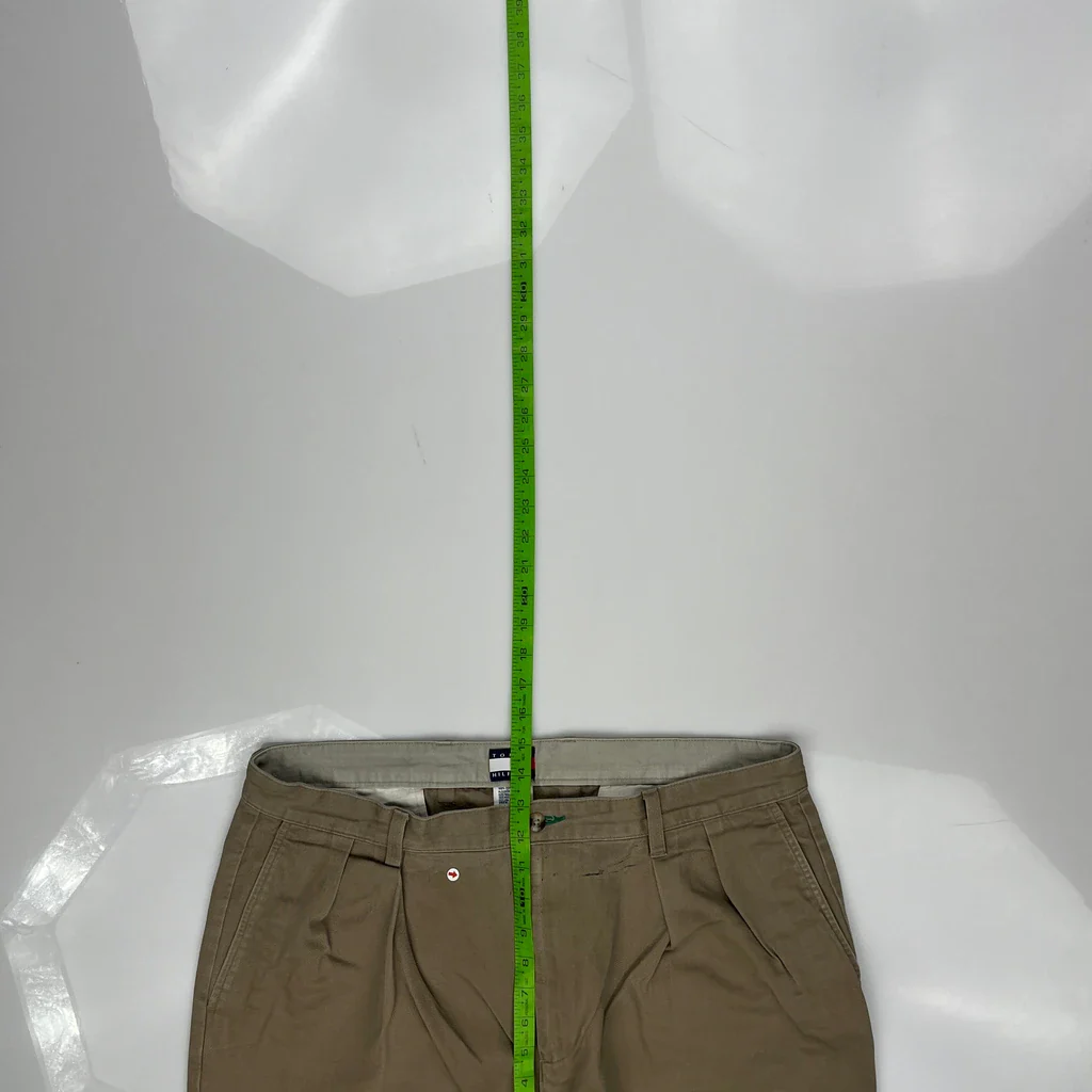 Tommy Hilfiger Pleated Chinos - 36W 29L Khaki Cotton - Image 5