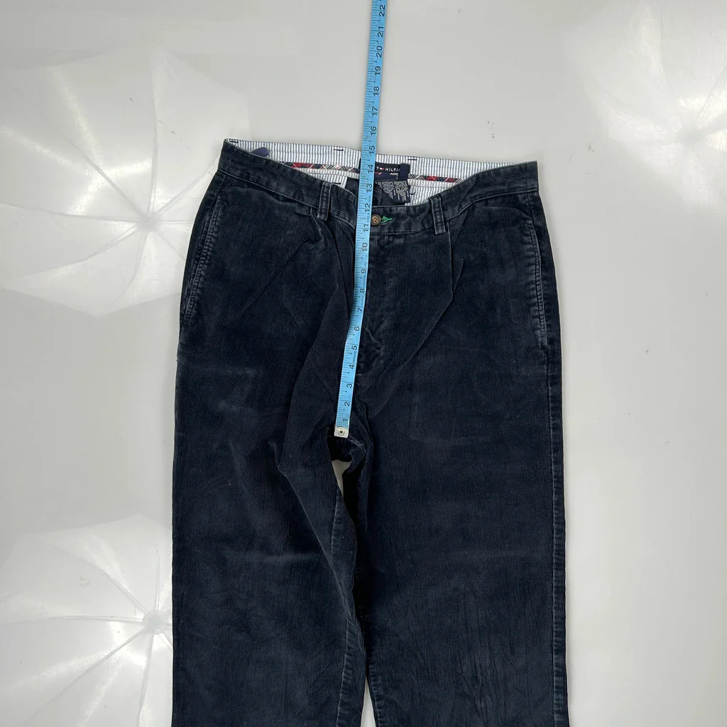 Tommy Hilfiger Cord Trousers - 32″ Waist Blue Cotton - Image 4