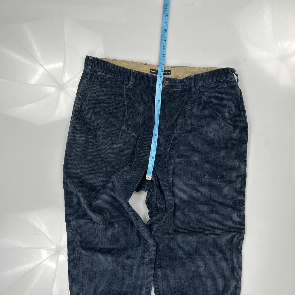 Tommy Hilfiger Cord Trousers - 36″ Waist Blue Cotton - Image 4