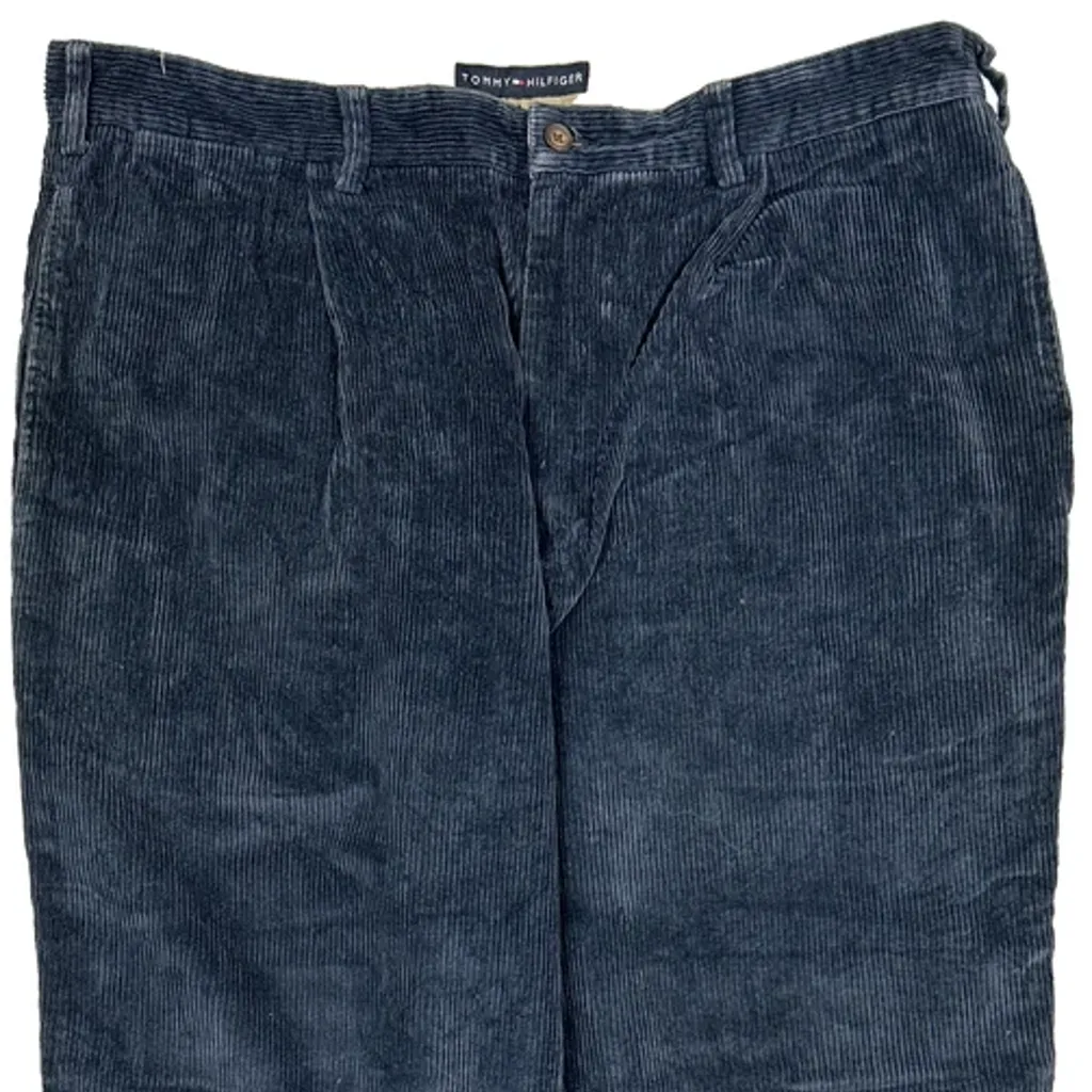 Tommy Hilfiger Cord Trousers - 36″ Waist Blue Cotton - Image 9