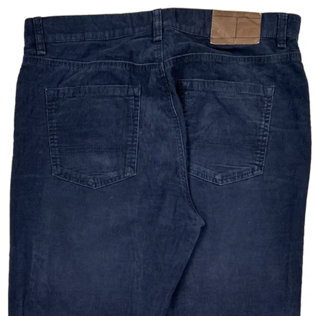 Tommy Hilfiger Cord Trousers - 35″ Waist Navy Corduroy - Image 8
