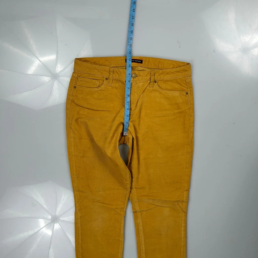 Tommy Hilfiger Cord Trousers - 33″ Waist Yellow Corduroy - Image 4