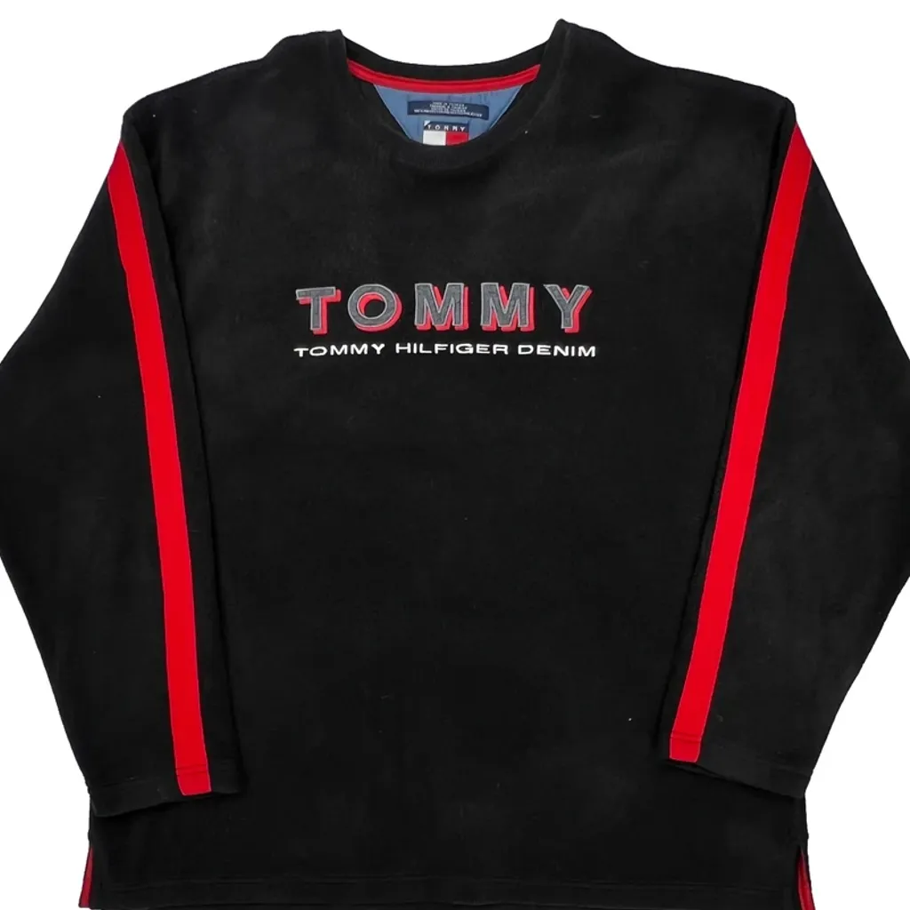 Tommy Hilfiger Denim Spellout Fleece - XL Black Polyester - Image 4