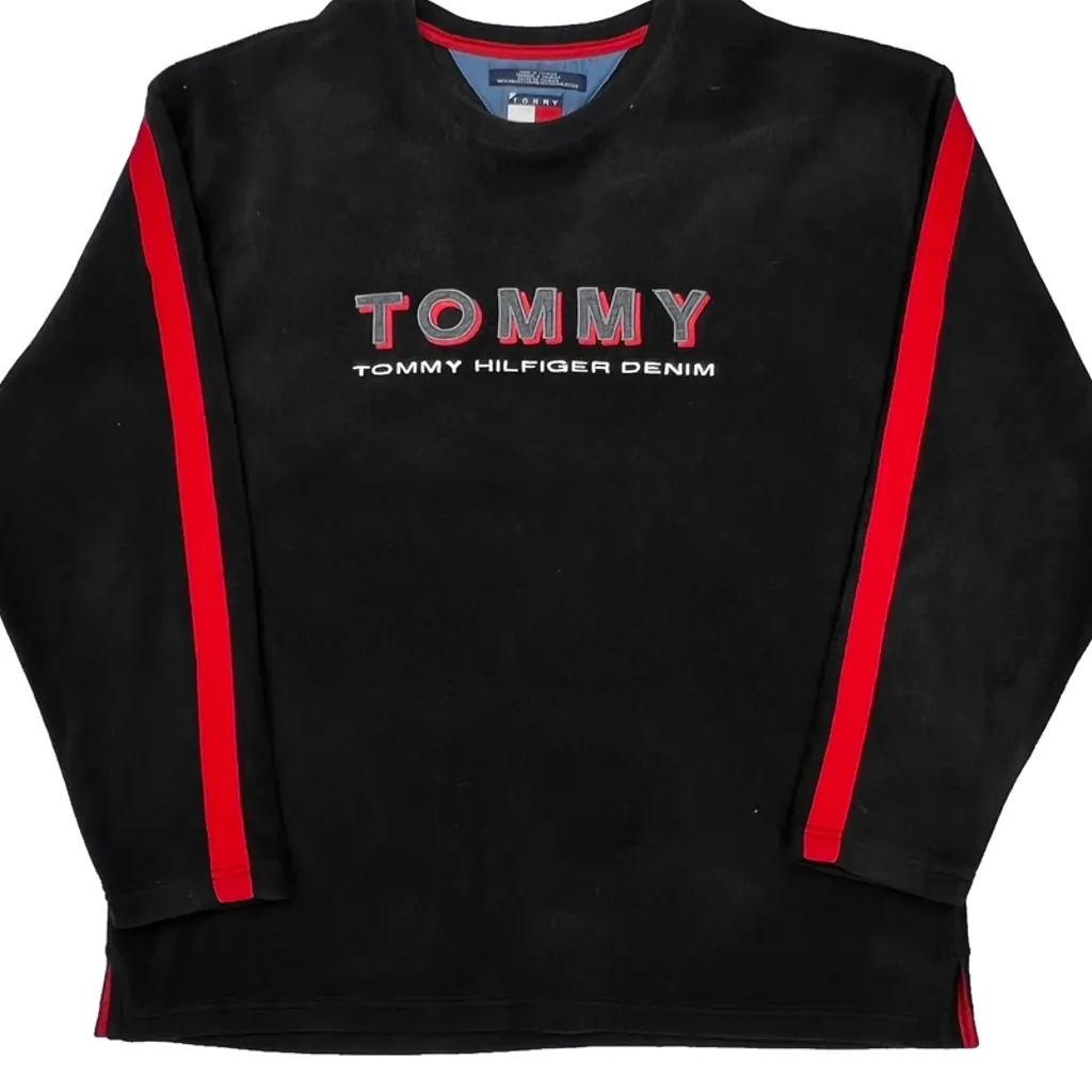 Tommy Hilfiger Denim Spellout Fleece - XL Black Polyester - Image 5