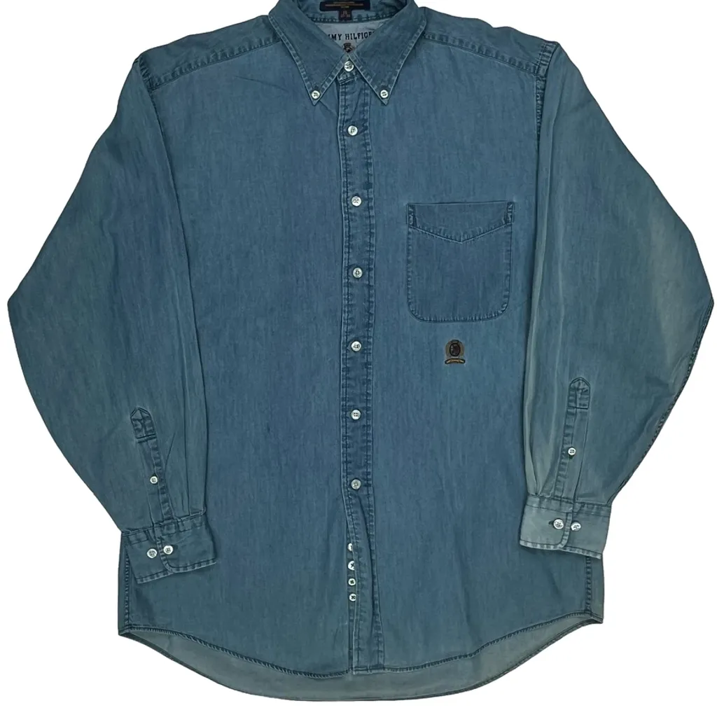 Tommy Hilfiger Denim Shirt - Medium Blue Cotton - Image 5