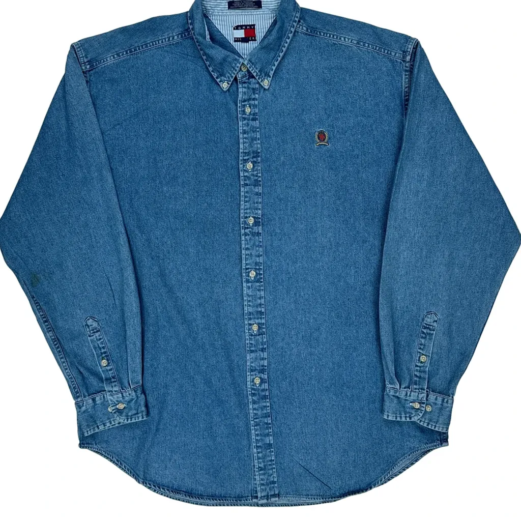 Tommy Hilfiger Denim Shirt - XL Blue Cotton - Image 5