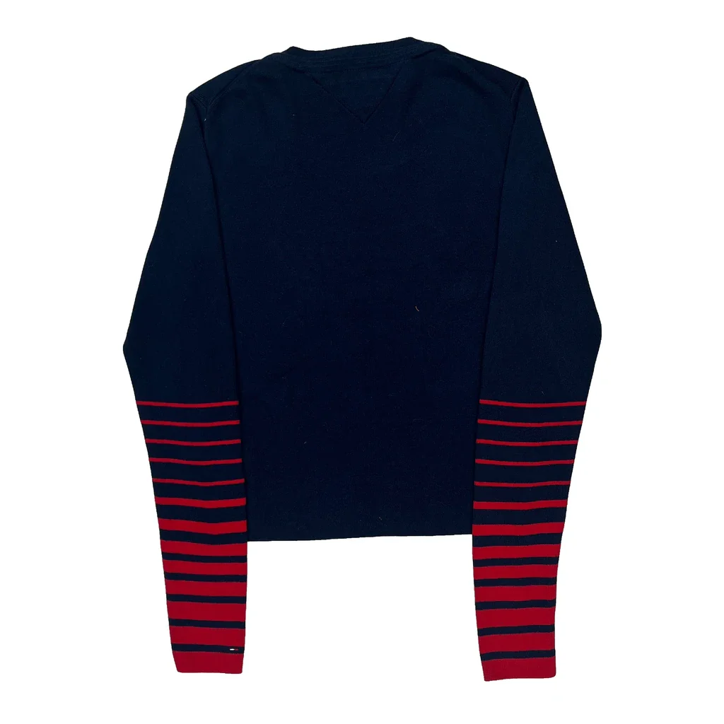 Tommy Hilfiger Denim Striped Sweater - Medium Navy Cotton - Image 2