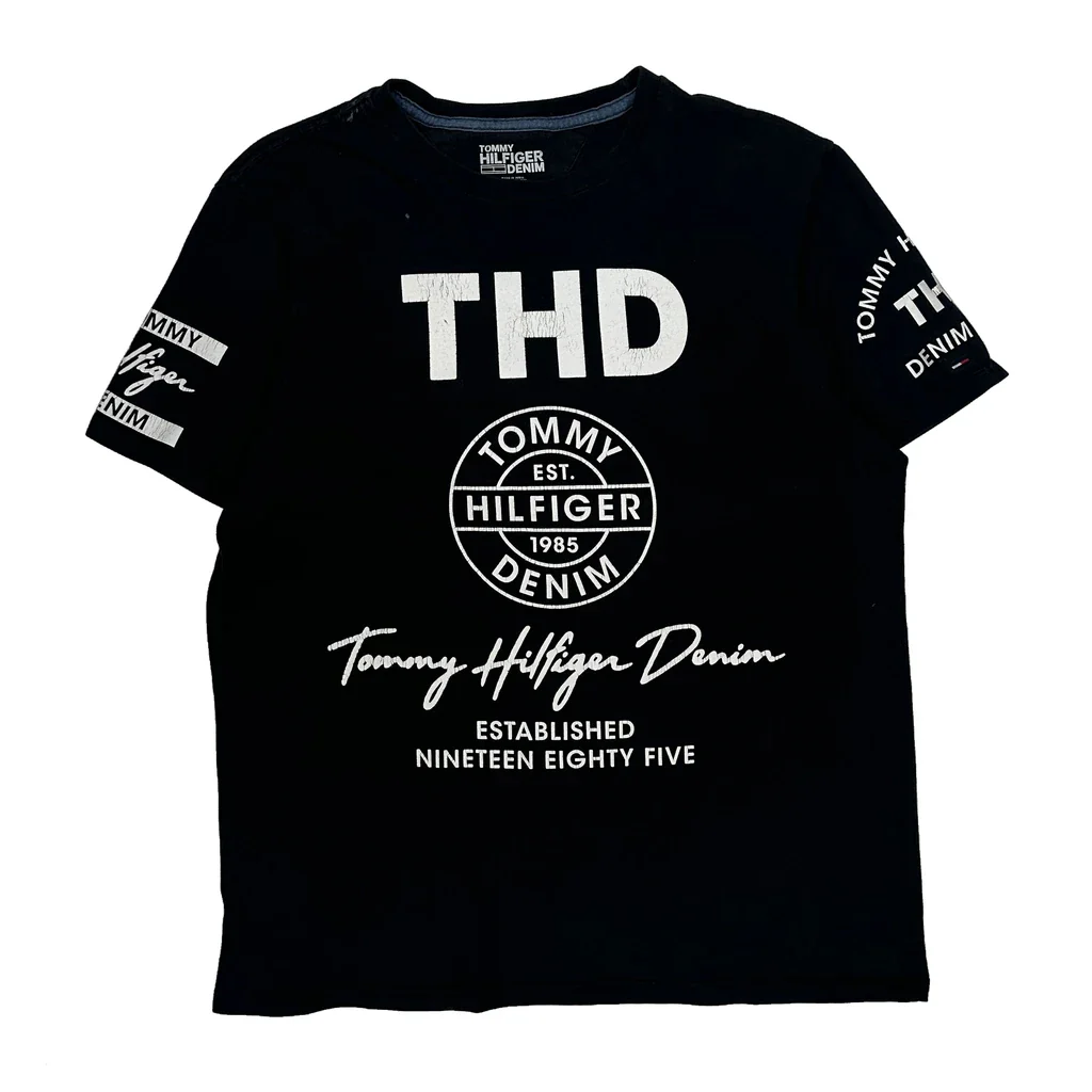 Tommy Hilfiger Denim T-Shirt - Small Black Cotton