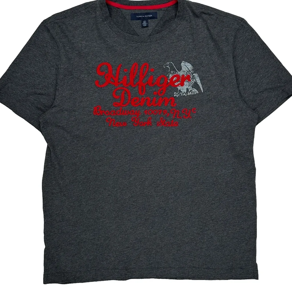 Tommy Hilfiger Denim T-Shirt - Large Grey Cotton - Image 4