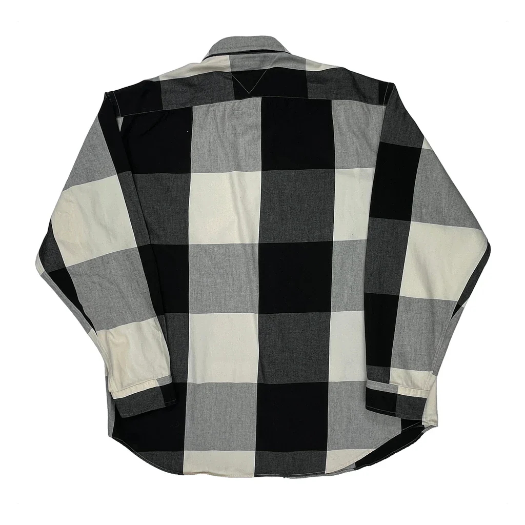 Tommy Hilfiger Checked Flannel Shirt - XL Black & White Cotton - Image 2