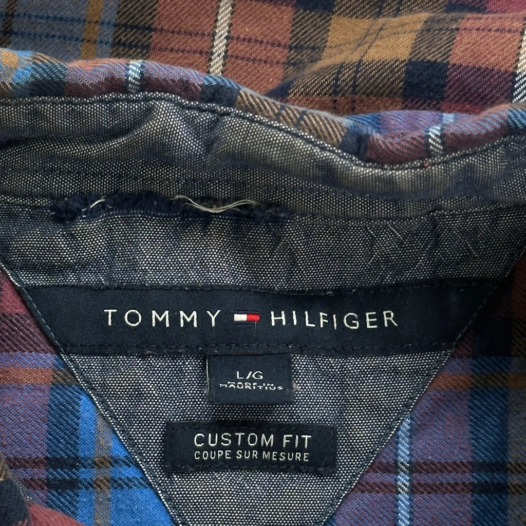Tommy Hilfiger Checked Flannel Shirt - Large Multicoloured Cotton - Image 3