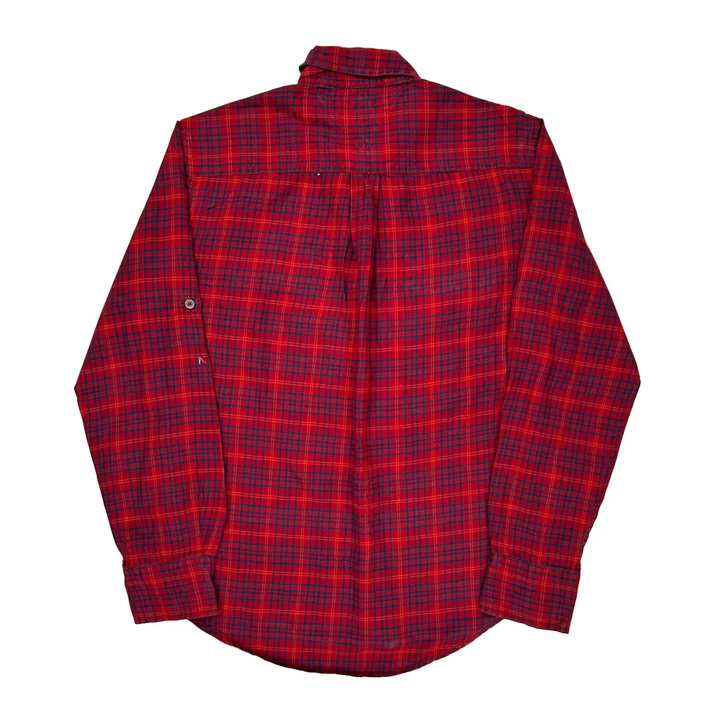 Tommy Hilfiger Checked Flannel Shirt - Medium Red Cotton - Image 2