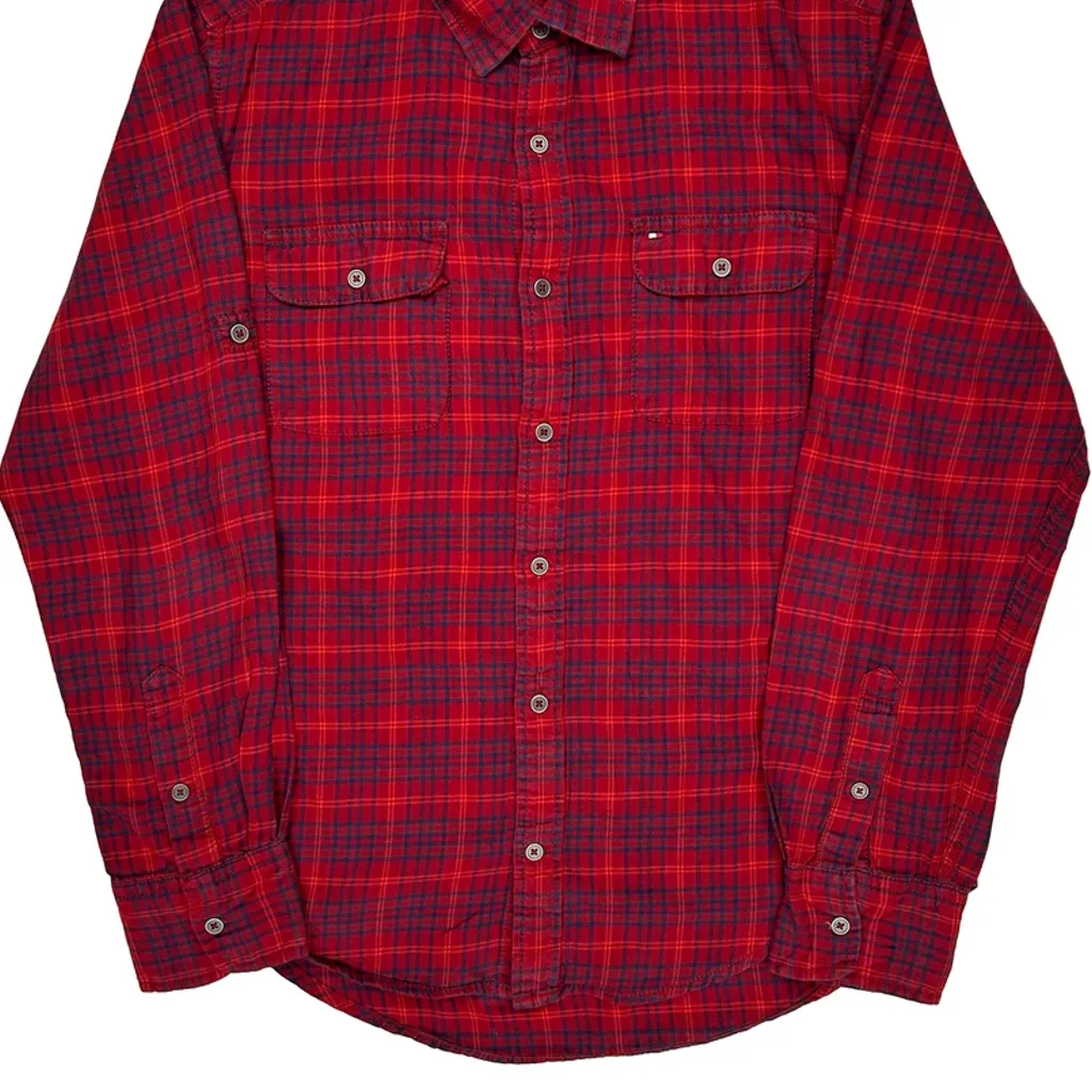 Tommy Hilfiger Checked Flannel Shirt - Medium Red Cotton - Image 4