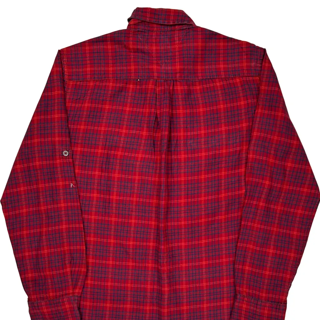 Tommy Hilfiger Checked Flannel Shirt - Medium Red Cotton - Image 7