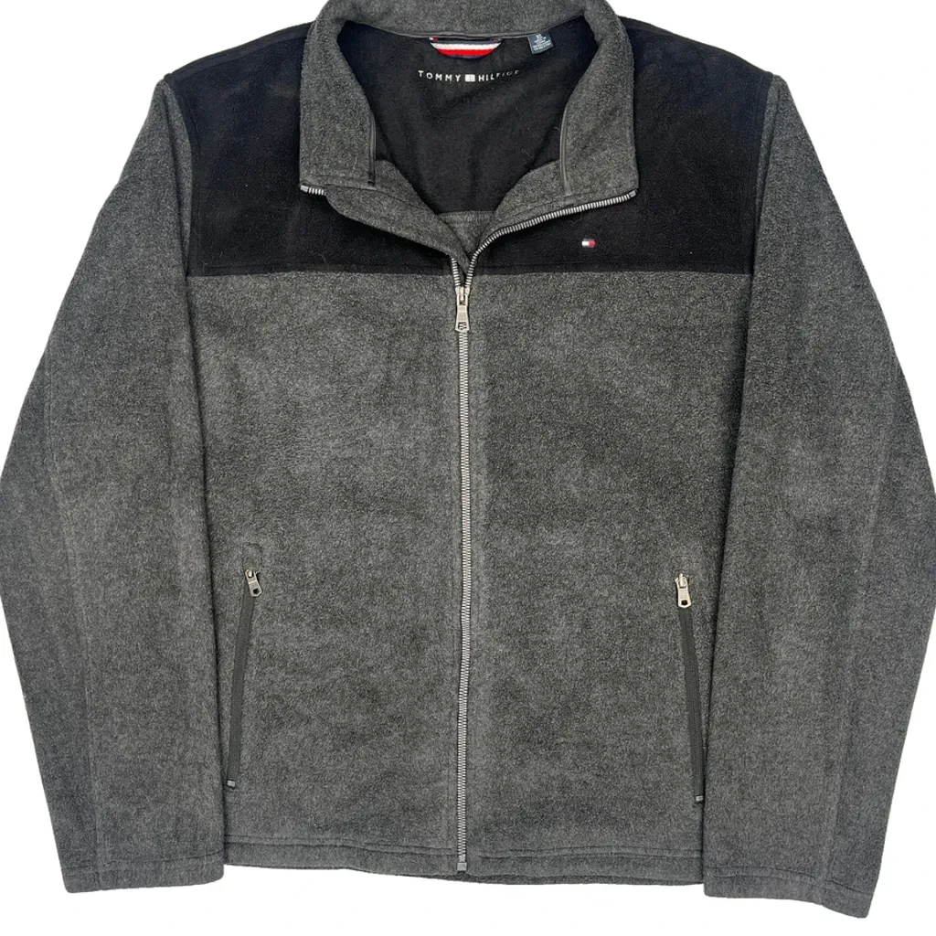 Tommy Hilfiger Fleece Jacket - XL Grey Polyester - Image 5