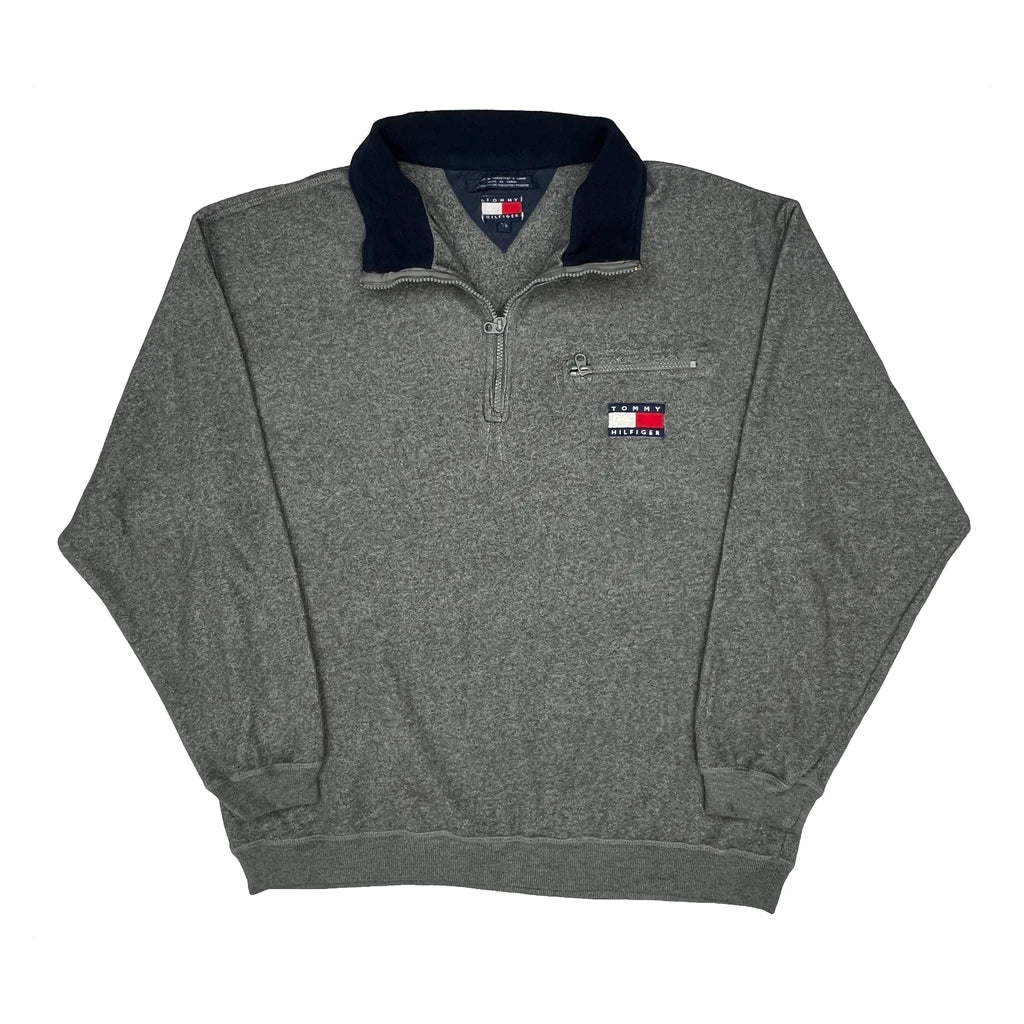 Tommy Hilfiger Spellout Fleece - Large Grey Polyester