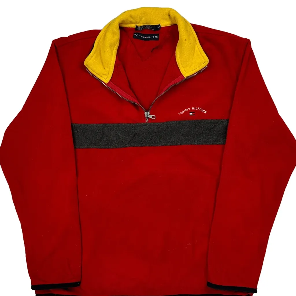 Tommy Hilfiger Collared Fleece - Medium Red Polyester - Image 5