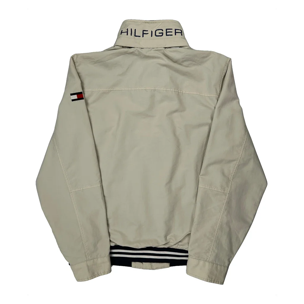 Tommy Hilfiger Spellout Harrington Jacket - Large Beige Cotton - Image 2