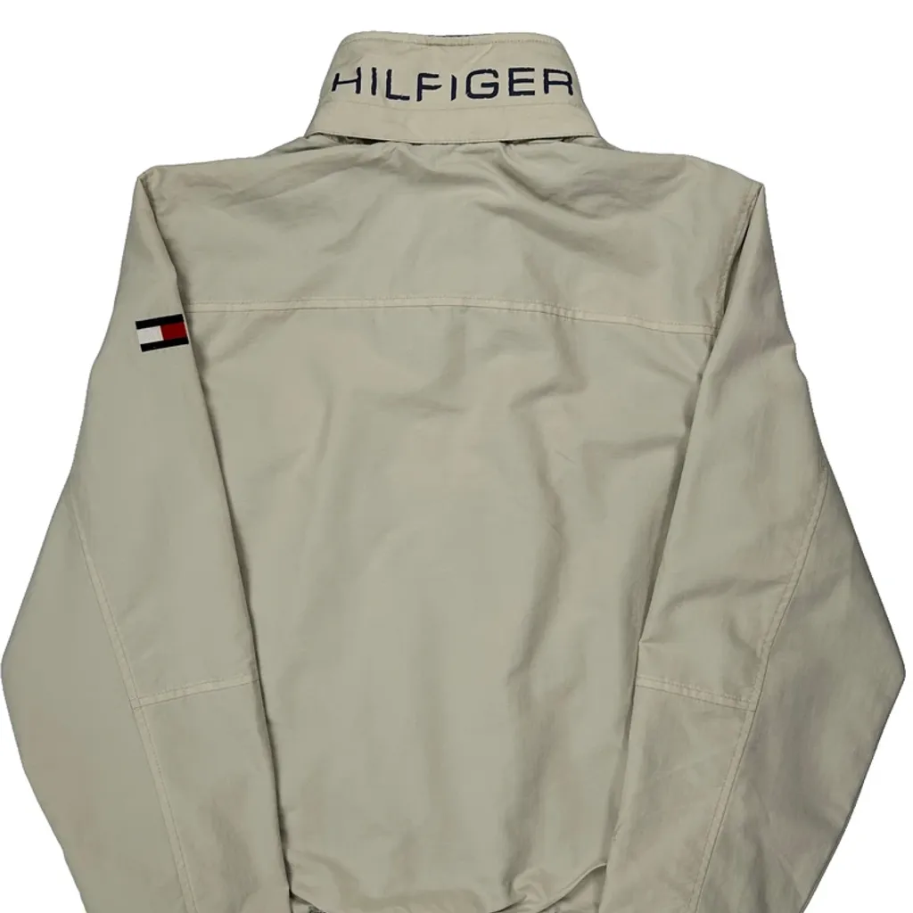 Tommy Hilfiger Spellout Harrington Jacket - Large Beige Cotton - Image 7