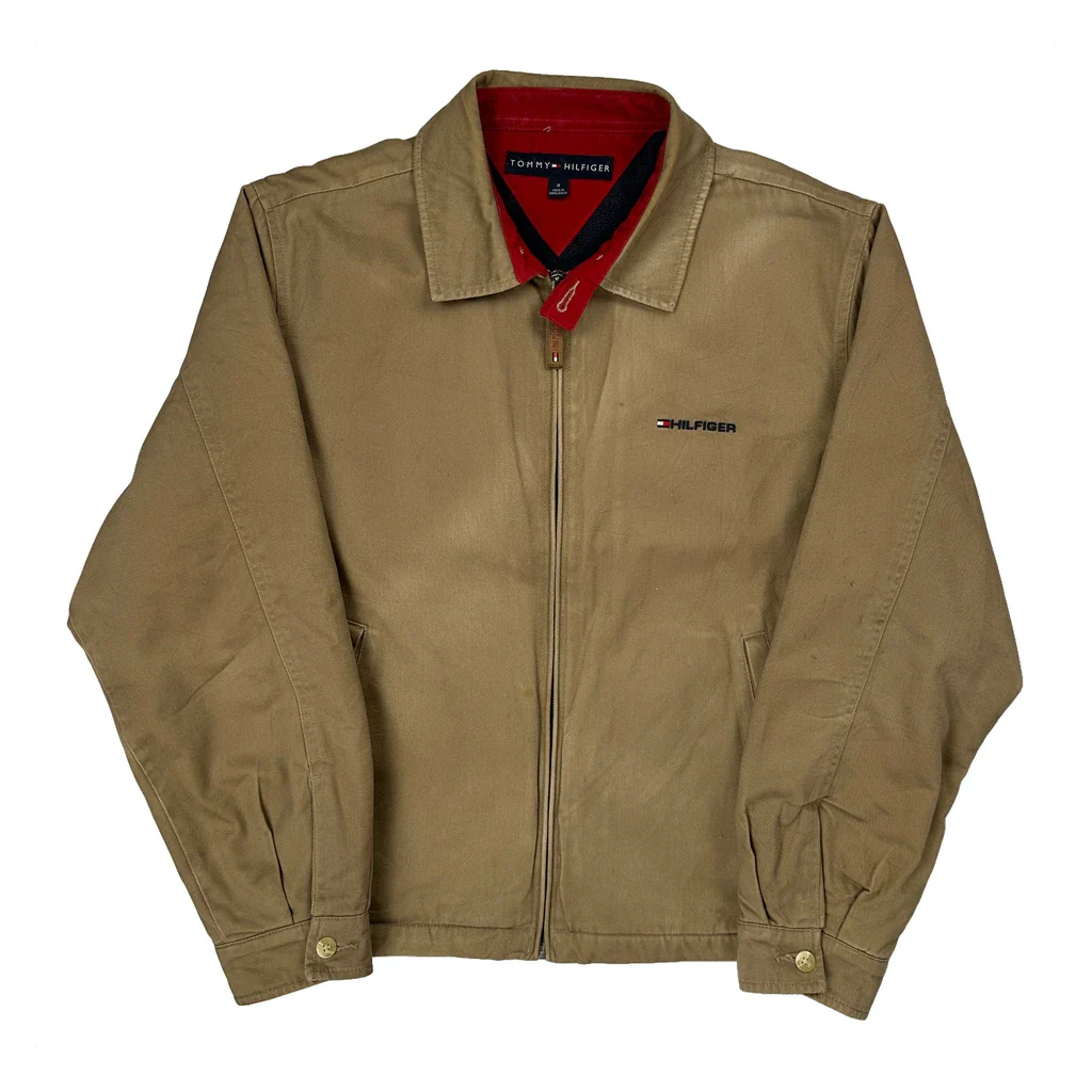 Tommy Hilfiger Canvas Harrington Jacket - Medium Khaki Cotton