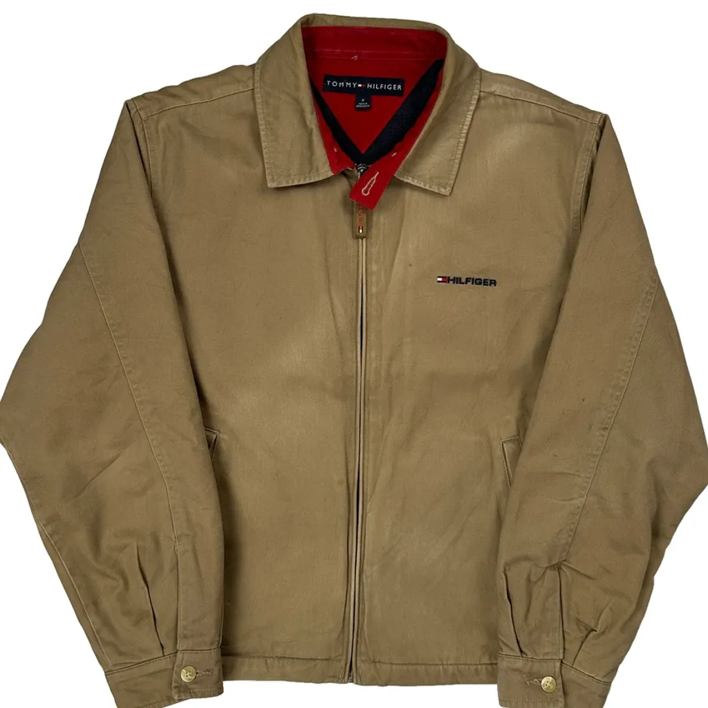 Tommy Hilfiger Canvas Harrington Jacket - Medium Khaki Cotton - Image 4