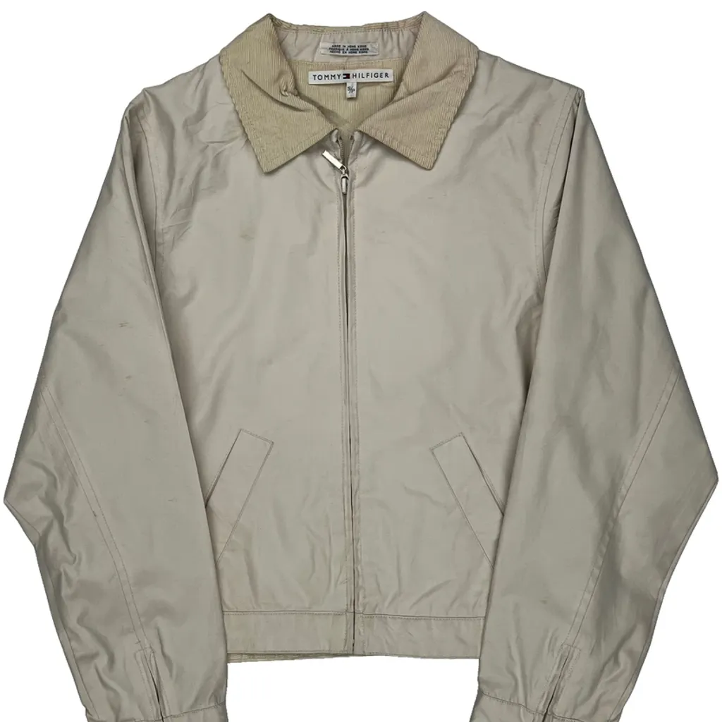 Tommy Hilfiger Cropped Harrington Jacket - Small Beige Cotton - Image 5