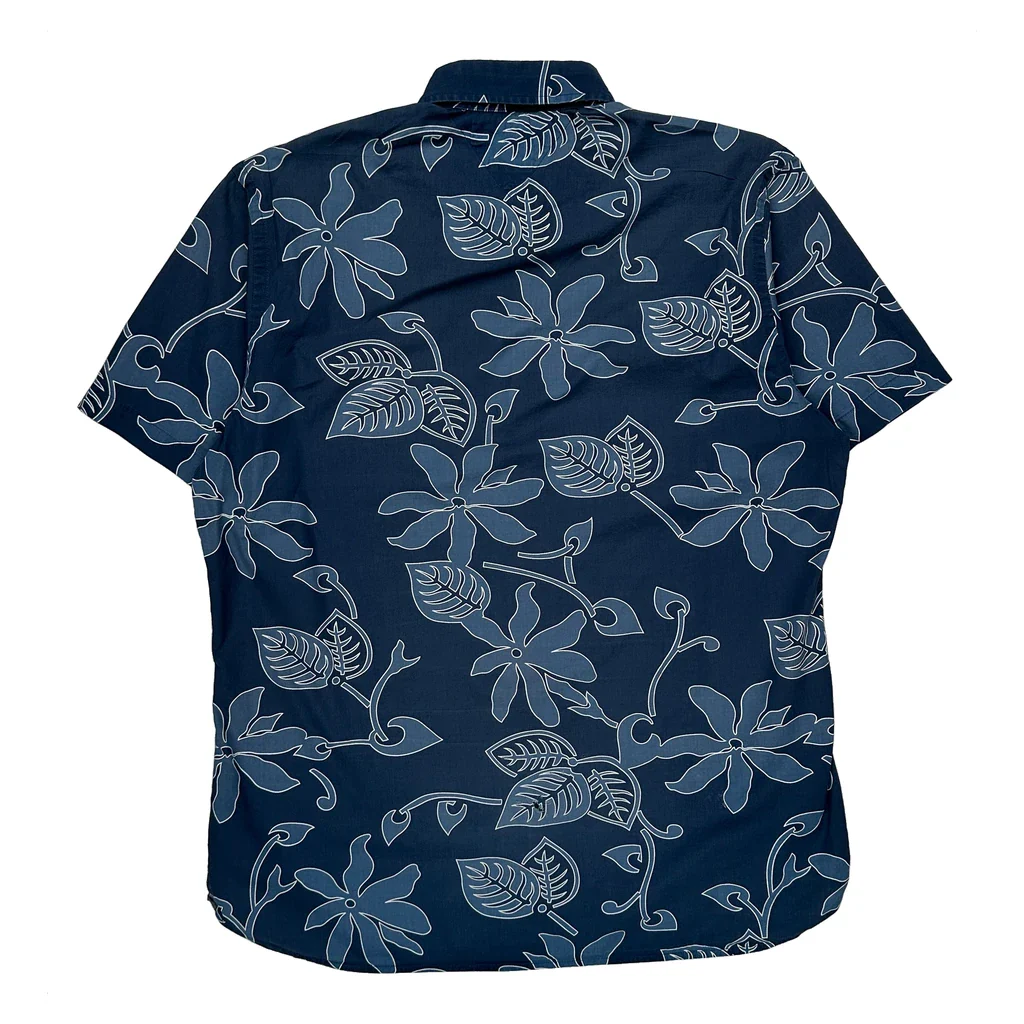 Tommy Hilfiger Floral Hawaiian Shirt - Medium Blue Cotton - Image 2
